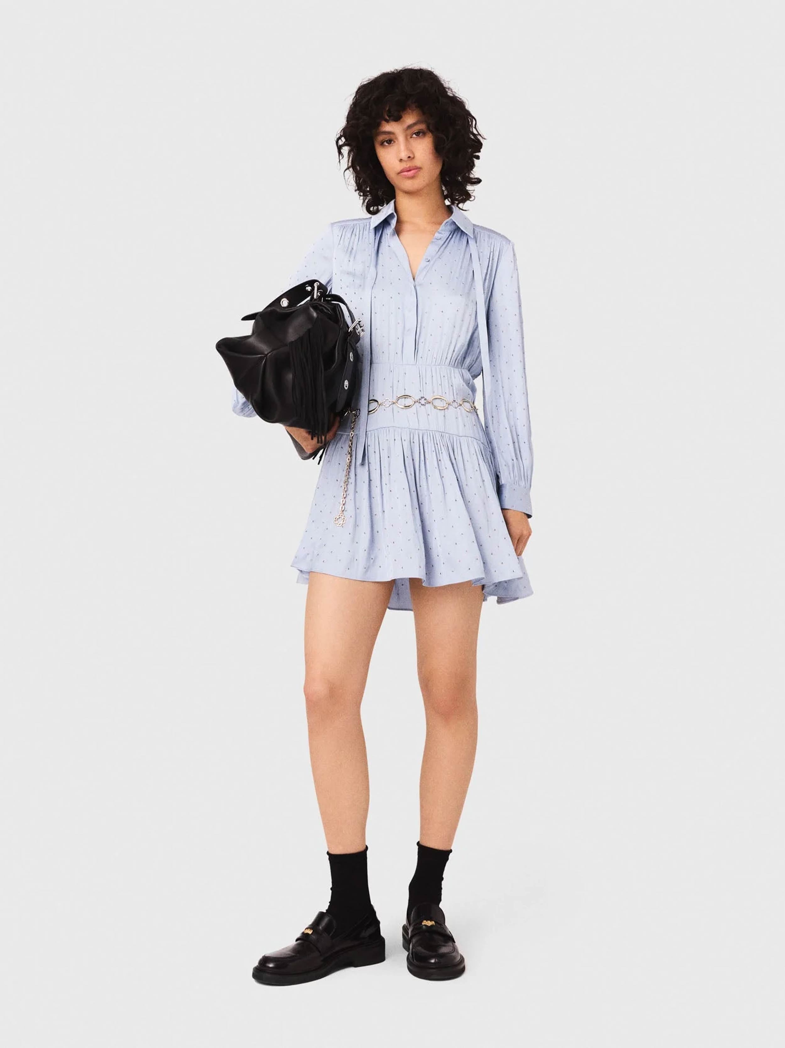 Studded flowing shirt dress – MAJE Egypt - Main Image