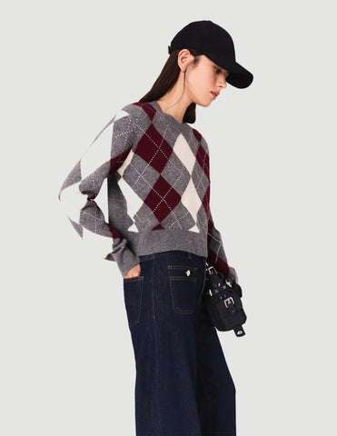 Argyle crop jumper
