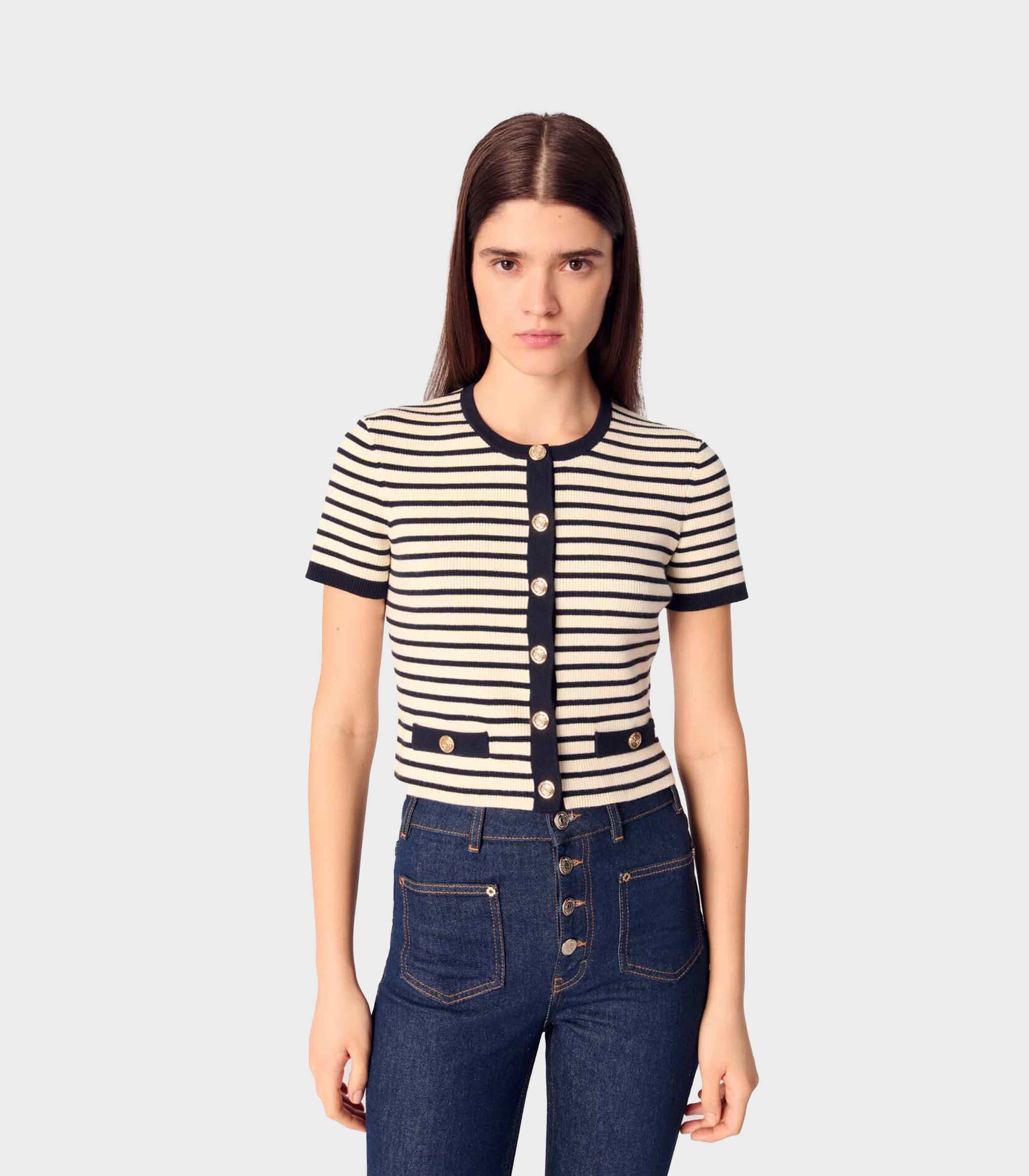 Ecru/Navy Blue