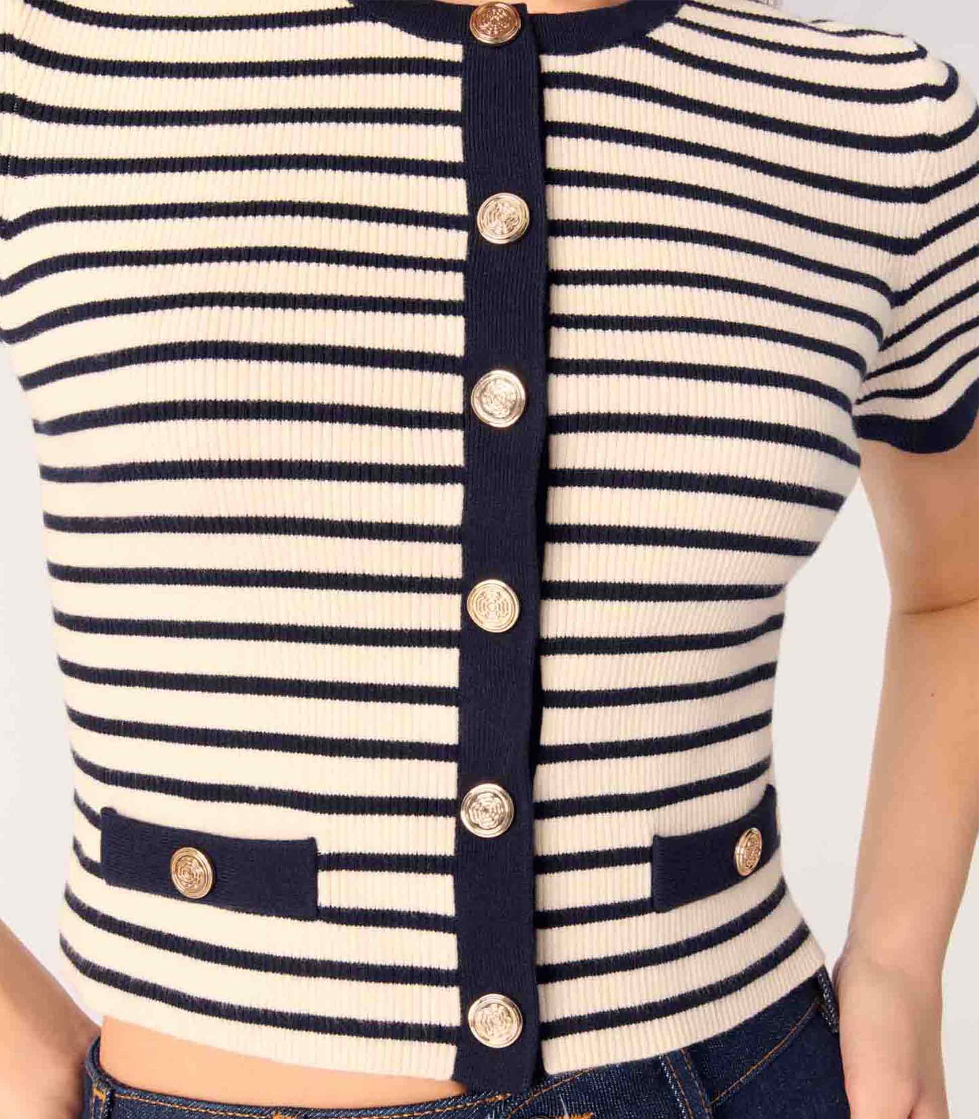 Ecru/Navy Blue