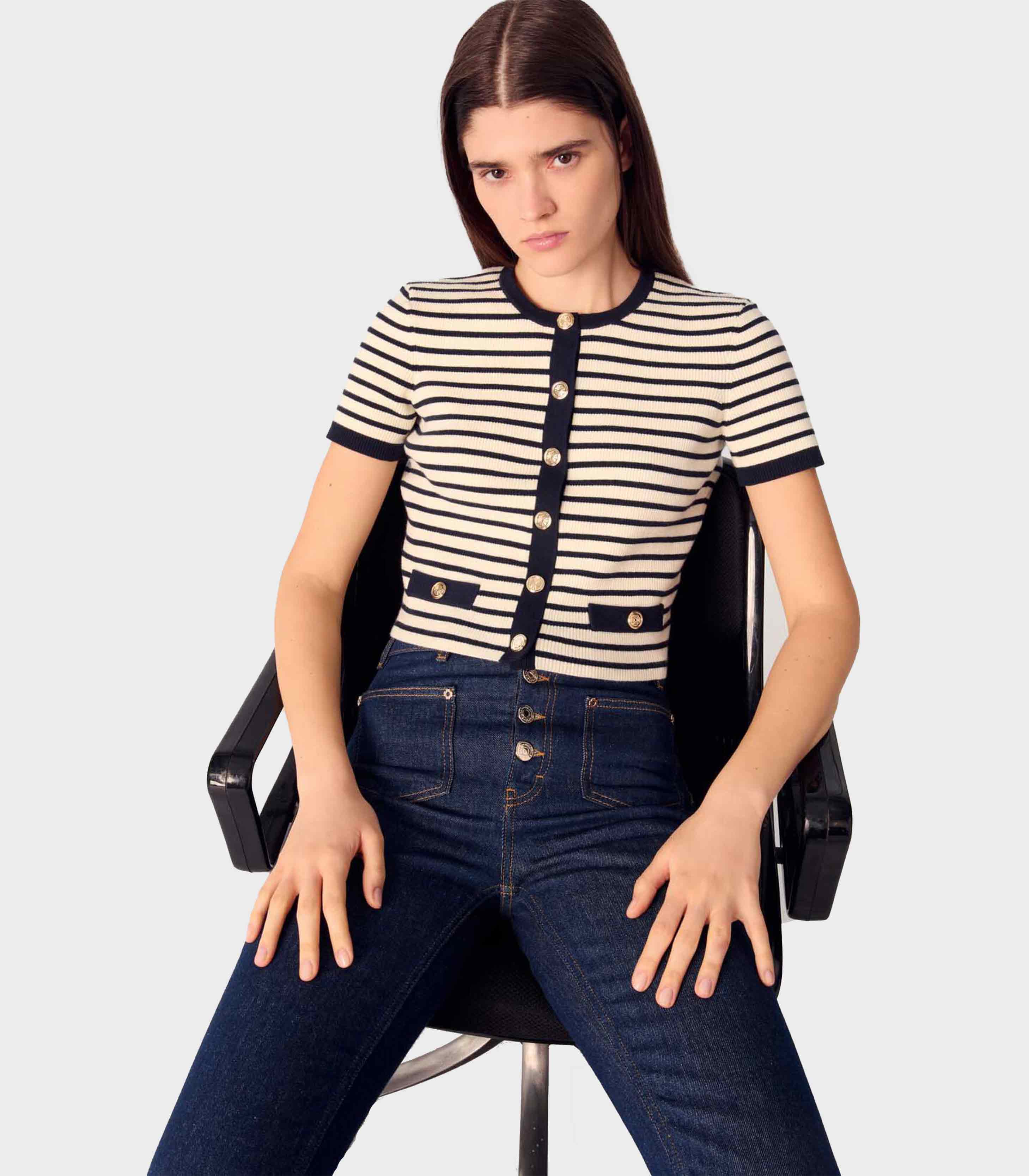 Ecru/Navy Blue